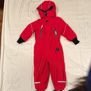 Polarn O. Pyret Red and Gray Snowsuit